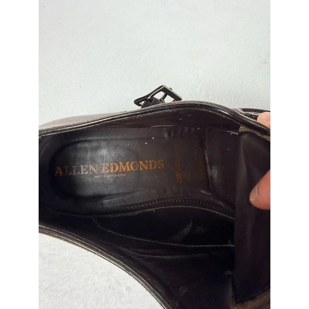 Allen Edmonds Francis Double Monk Strap Cap Toe Dress Shoes Brown Leather 11D